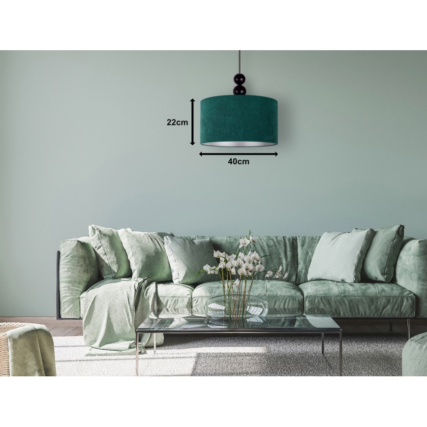 Duolla - Lámpara colgante LYON 1xE27/15W/230V diá. 40 cm verde