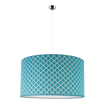Duolla - Lámpara colgante MAROKO 1xE27/40W/230V diá. 45 cm turquesa/blanco