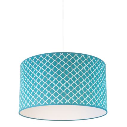 Duolla - Lámpara colgante MAROKO 1xE27/40W/230V diá. 45 cm turquesa/blanco