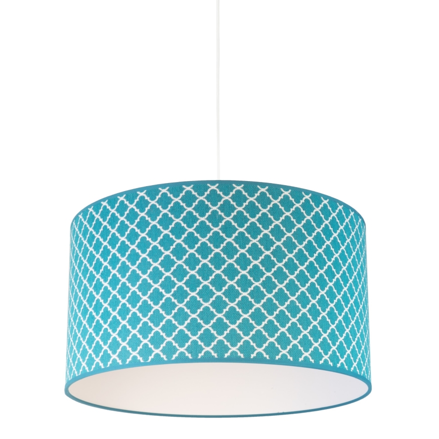 Duolla - Lámpara colgante MAROKO 1xE27/40W/230V diá. 45 cm turquesa/blanco