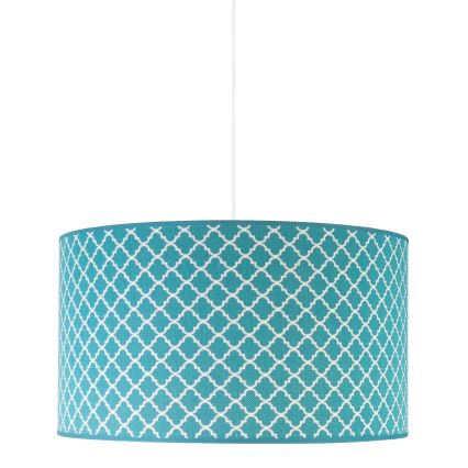 Duolla - Lámpara colgante MAROKO 1xE27/40W/230V diá. 45 cm turquesa/blanco