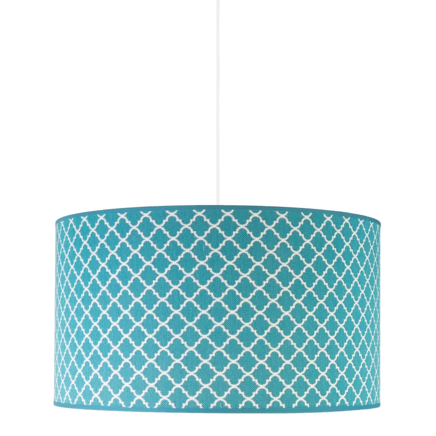 Duolla - Lámpara colgante MAROKO 1xE27/40W/230V diá. 45 cm turquesa/blanco