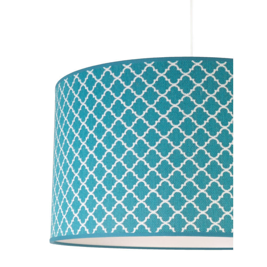 Duolla - Lámpara colgante MAROKO 1xE27/40W/230V diá. 45 cm turquesa/blanco