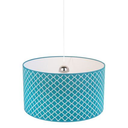 Duolla - Lámpara colgante MAROKO 1xE27/40W/230V diá. 45 cm turquesa/blanco