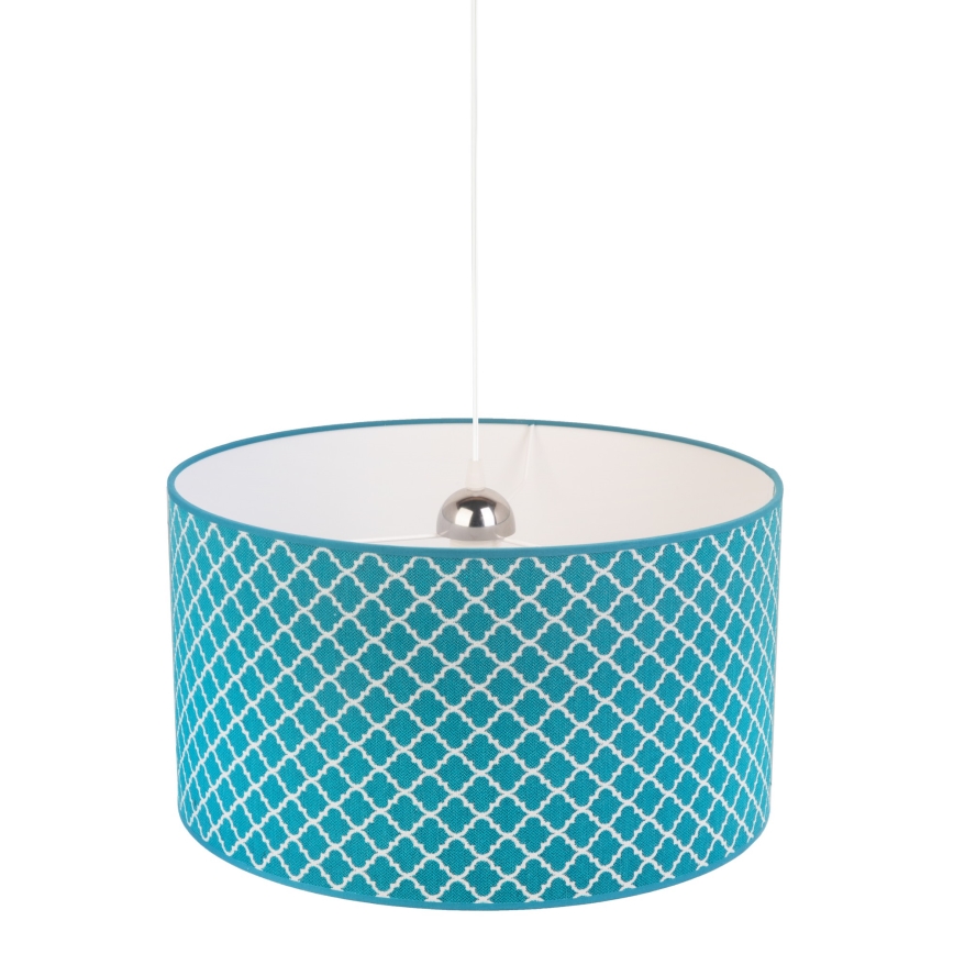 Duolla - Lámpara colgante MAROKO 1xE27/40W/230V diá. 45 cm turquesa/blanco