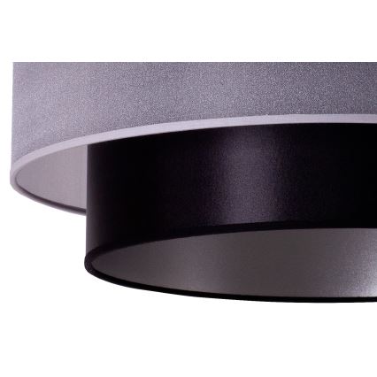 Duolla - Lámpara colgante NANTES 1xE27/15W/230V diá. 45 cm plata/negro
