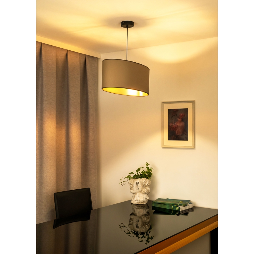 Duolla - Lámpara colgante OVAL VEGAN 1xE27/15W/230V beige