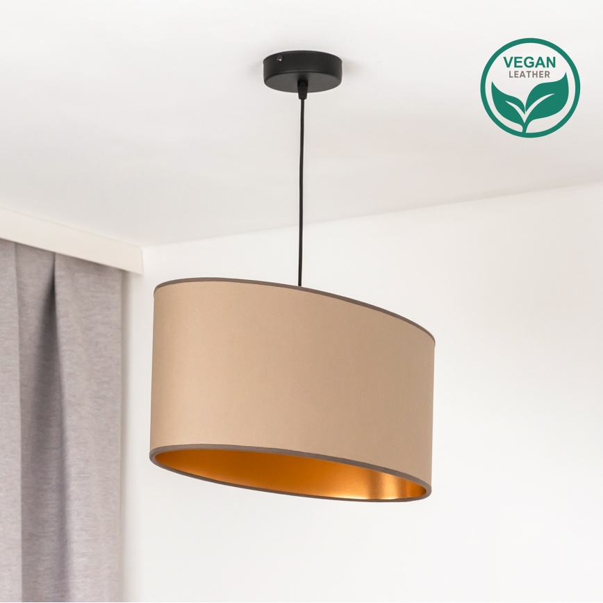 Duolla - Lámpara colgante OVAL VEGAN 1xE27/15W/230V beige