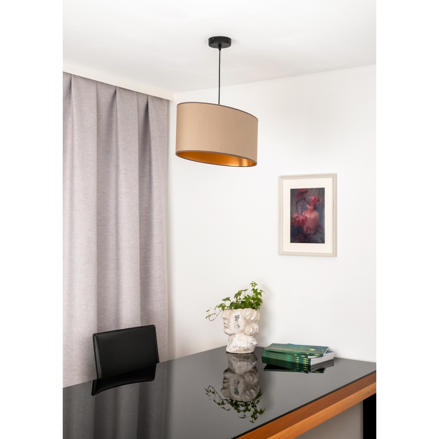 Duolla - Lámpara colgante OVAL VEGAN 1xE27/15W/230V beige