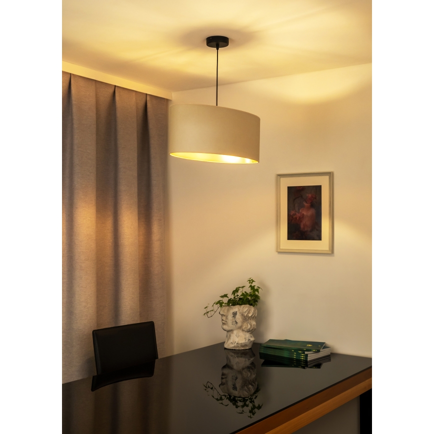 Duolla - Lámpara colgante OVAL VEGAN 1xE27/15W/230V color crema