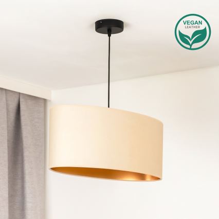 Duolla - Lámpara colgante OVAL VEGAN 1xE27/15W/230V color crema