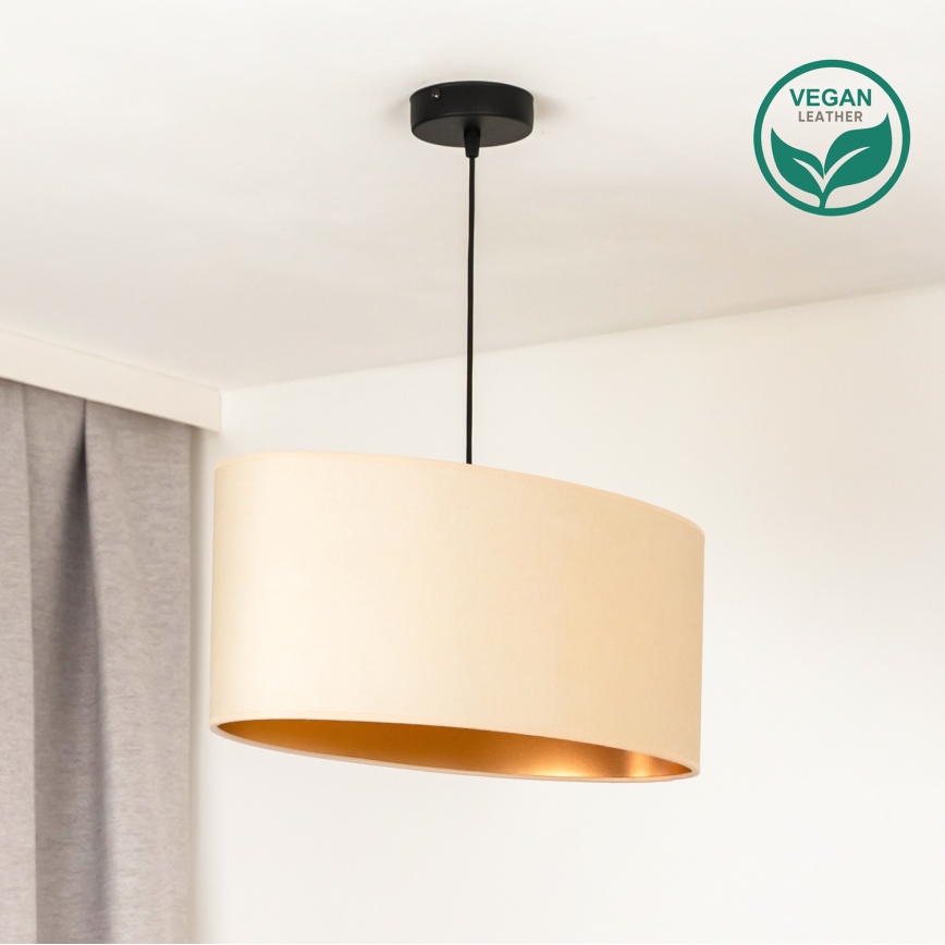 Duolla - Lámpara colgante OVAL VEGAN 1xE27/15W/230V color crema