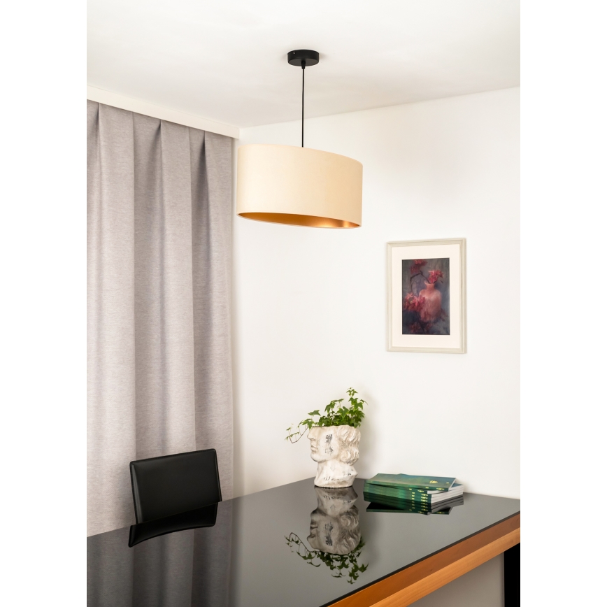 Duolla - Lámpara colgante OVAL VEGAN 1xE27/15W/230V color crema