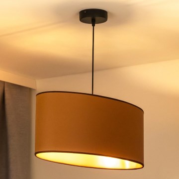 Duolla - Lámpara colgante OVAL VEGAN 1xE27/15W/230V marrón