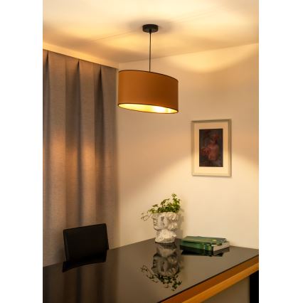 Duolla - Lámpara colgante OVAL VEGAN 1xE27/15W/230V marrón