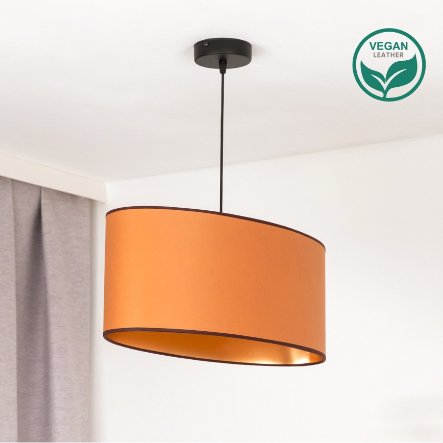 Duolla - Lámpara colgante OVAL VEGAN 1xE27/15W/230V marrón