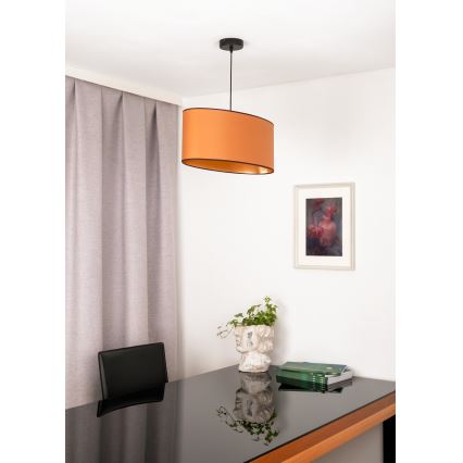 Duolla - Lámpara colgante OVAL VEGAN 1xE27/15W/230V marrón