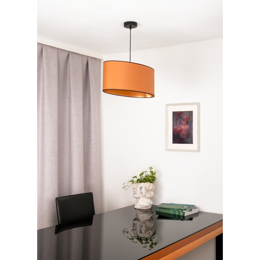 Duolla - Lámpara colgante OVAL VEGAN 1xE27/15W/230V marrón