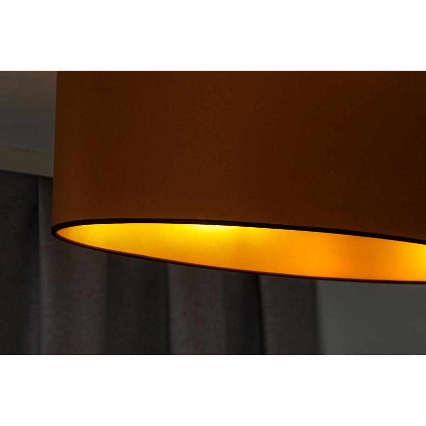 Duolla - Lámpara colgante OVAL VEGAN 1xE27/15W/230V marrón