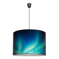 Duolla - Lámpara colgante PRINT L 1xE27/40W/230V diá. 45 cm negro/turquesa