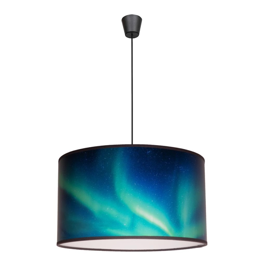 Duolla - Lámpara colgante PRINT M 1xE27/40W/230V diá. 35 cm turquesa