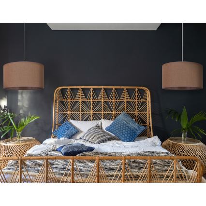 Duolla - Lámpara colgante ROLLER 1xE27/15W/230V diá. 40 cm marrón