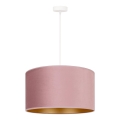 Duolla - Lámpara colgante ROLLER 1xE27/15W/230V diá. 40 cm rosa/dorado