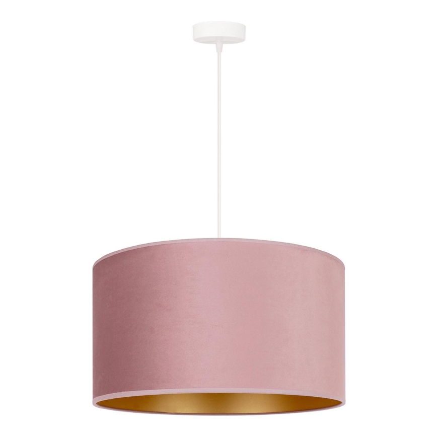 Duolla - Lámpara colgante ROLLER 1xE27/15W/230V diá. 40 cm rosa/dorado