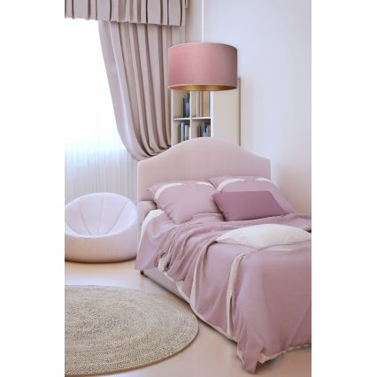 Duolla - Lámpara colgante ROLLER 1xE27/15W/230V diá. 40 cm rosa/dorado