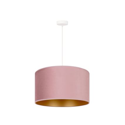 Duolla - Lámpara colgante ROLLER 1xE27/15W/230V diá. 40 cm rosa/dorado