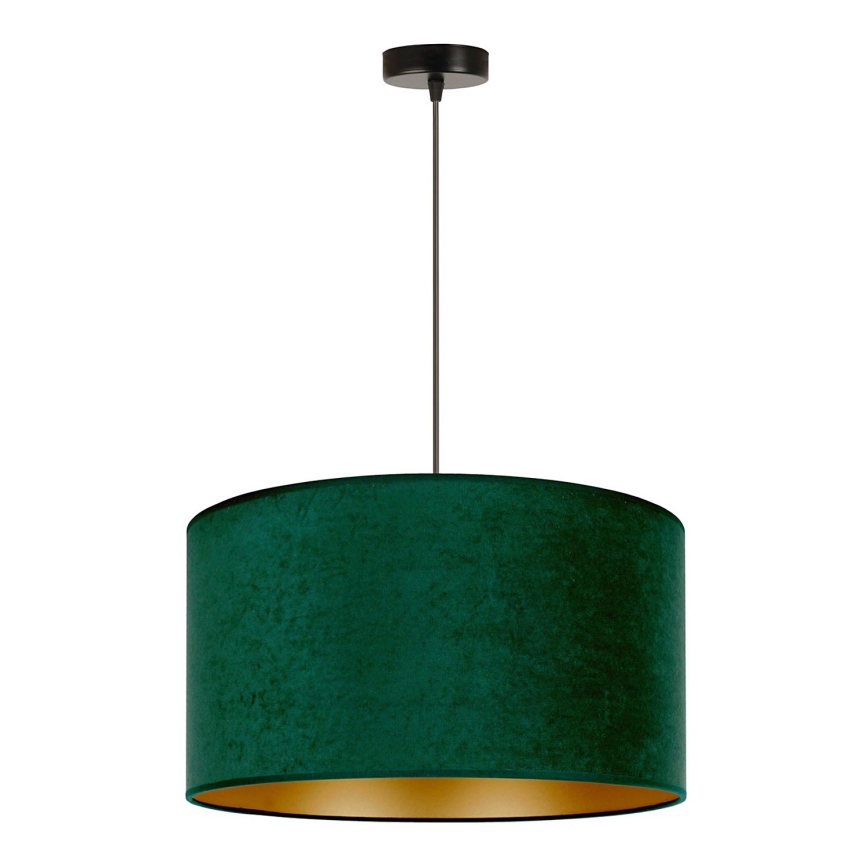 Duolla - Lámpara colgante ROLLER 1xE27/15W/230V diá. 40 cm verde oscuro/dorado