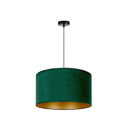 Duolla - Lámpara colgante ROLLER 1xE27/15W/230V diá. 40 cm verde oscuro/dorado