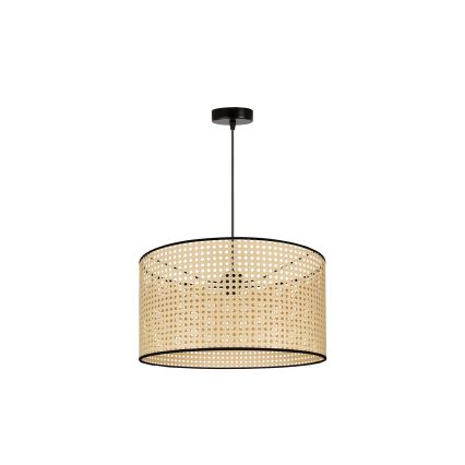 Duolla - Lámpara colgante ROLLER 1xE27/15W/230V diá. 45 cm ratán/negro