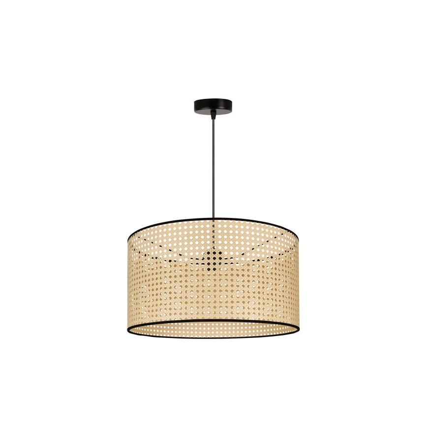 Duolla - Lámpara colgante ROLLER 1xE27/15W/230V diá. 45 cm ratán/negro