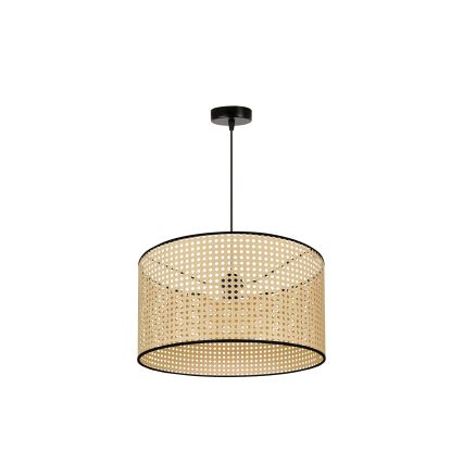 Duolla - Lámpara colgante ROLLER 1xE27/15W/230V diá. 45 cm ratán/negro