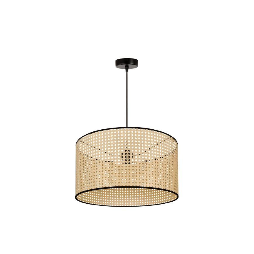 Duolla - Lámpara colgante ROLLER 1xE27/15W/230V diá. 45 cm ratán/negro