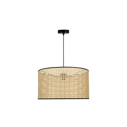 Duolla - Lámpara colgante ROLLER 1xE27/15W/230V diá. 45 cm ratán/negro