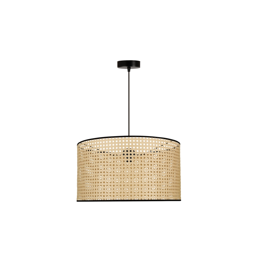 Duolla - Lámpara colgante ROLLER 1xE27/15W/230V diá. 45 cm ratán/negro