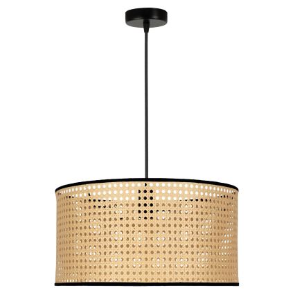 Duolla - Lámpara colgante ROLLER 1xE27/15W/230V diá. 45 cm ratán/negro