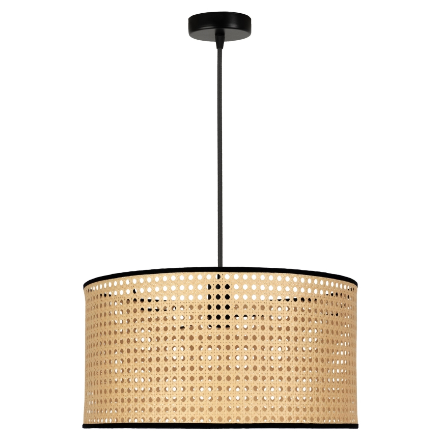 Duolla - Lámpara colgante ROLLER 1xE27/15W/230V diá. 45 cm ratán/negro