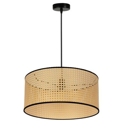 Duolla - Lámpara colgante ROLLER 1xE27/15W/230V diá. 45 cm ratán/negro