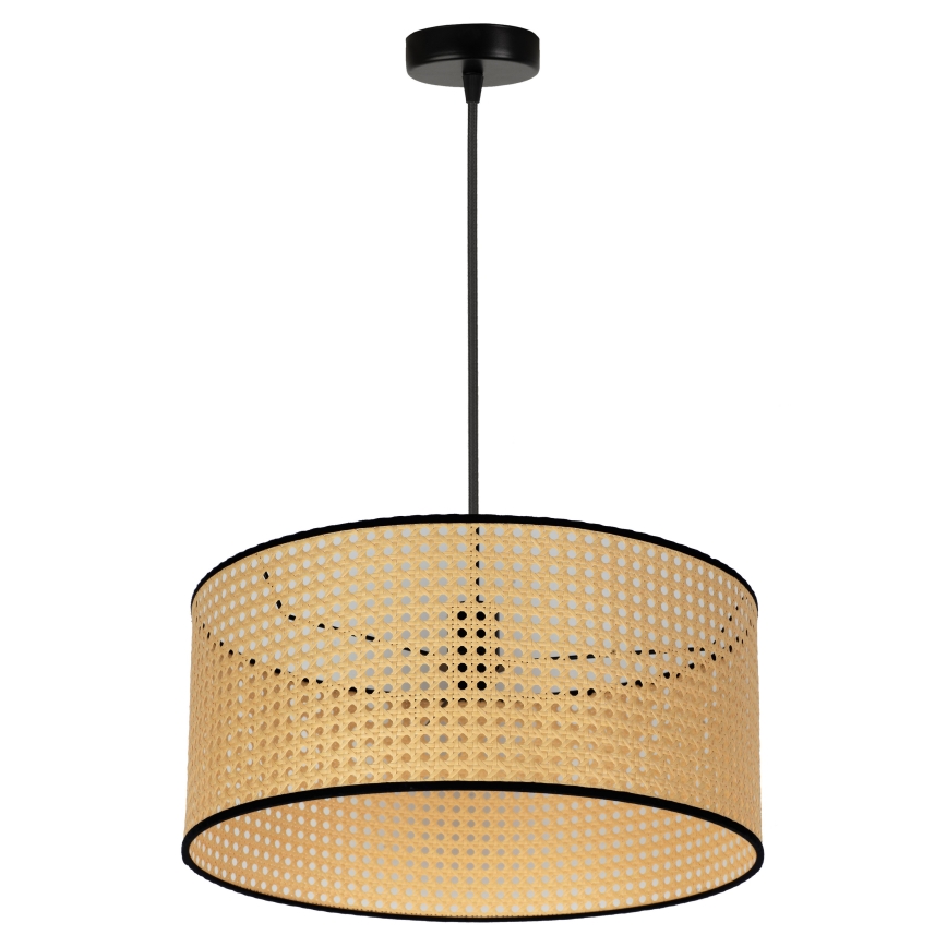 Duolla - Lámpara colgante ROLLER 1xE27/15W/230V diá. 45 cm ratán/negro