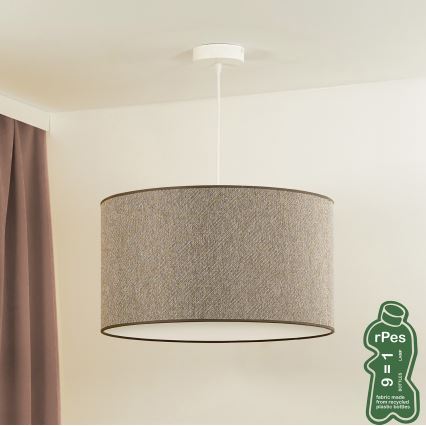 Duolla - Lámpara colgante ROLLER ECO RECYCLING 1xE27/15W/230V diá. 45 cm marrón