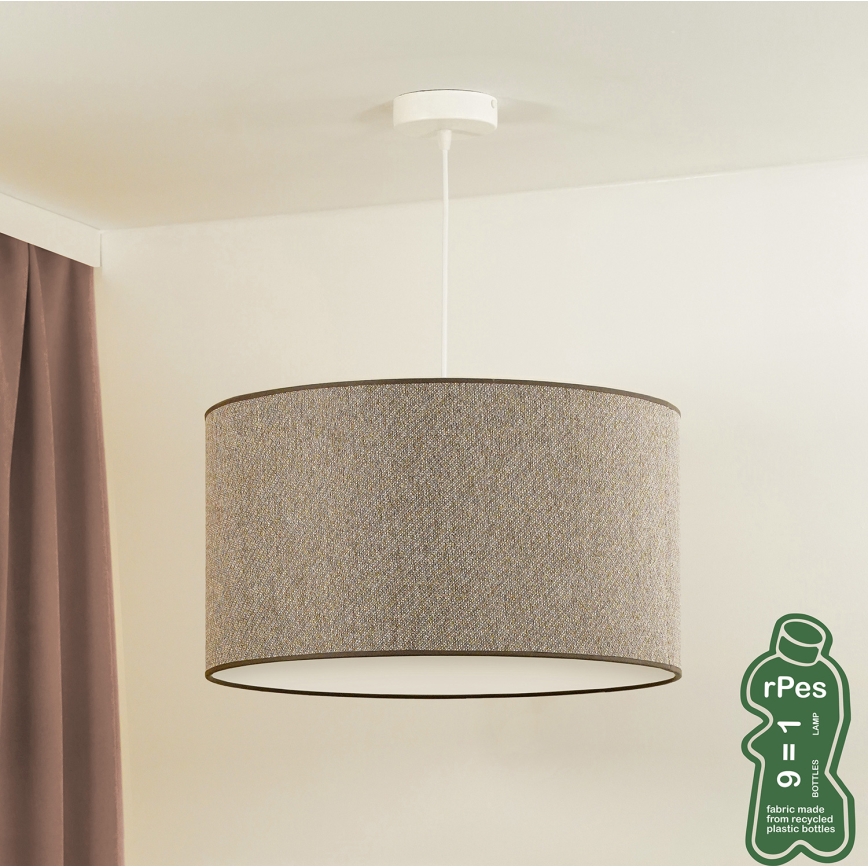 Duolla - Lámpara colgante ROLLER ECO RECYCLING 1xE27/15W/230V diá. 45 cm marrón