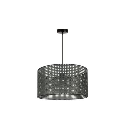 Duolla - Lámpara colgante ROLLER RATTAN 1xE27/15W/230V diá. 45 cm negro