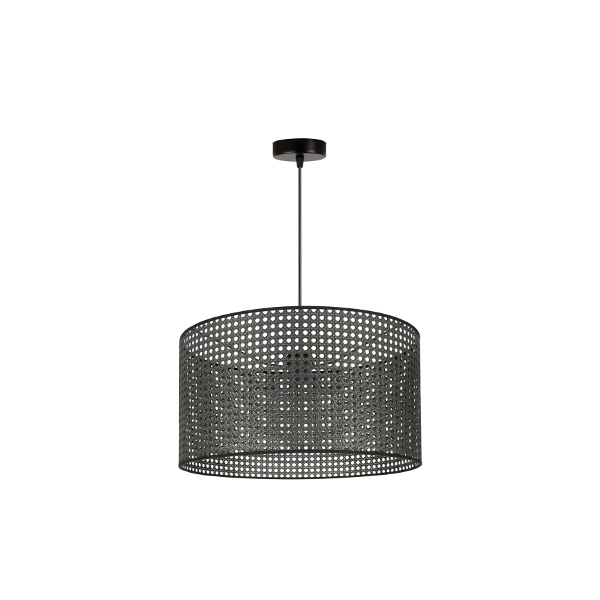 Duolla - Lámpara colgante ROLLER RATTAN 1xE27/15W/230V diá. 45 cm negro