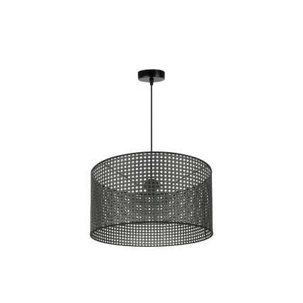 Duolla - Lámpara colgante ROLLER RATTAN 1xE27/15W/230V diá. 45 cm negro