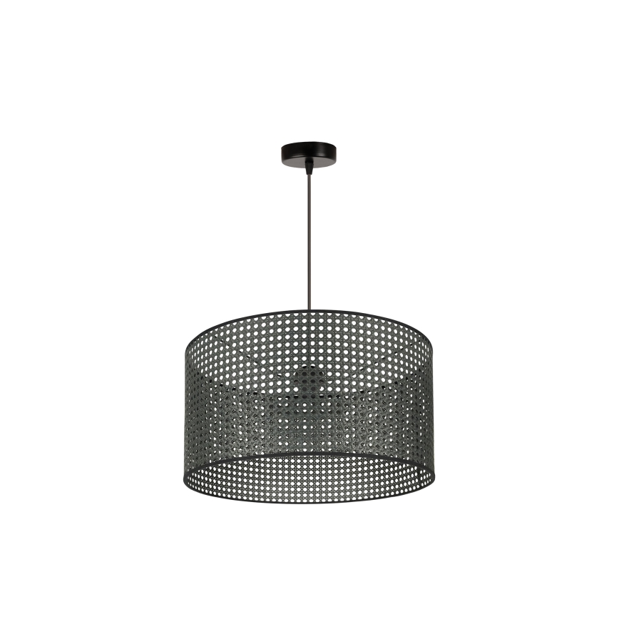 Duolla - Lámpara colgante ROLLER RATTAN 1xE27/15W/230V diá. 45 cm negro