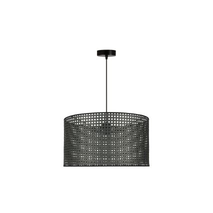 Duolla - Lámpara colgante ROLLER RATTAN 1xE27/15W/230V diá. 45 cm negro