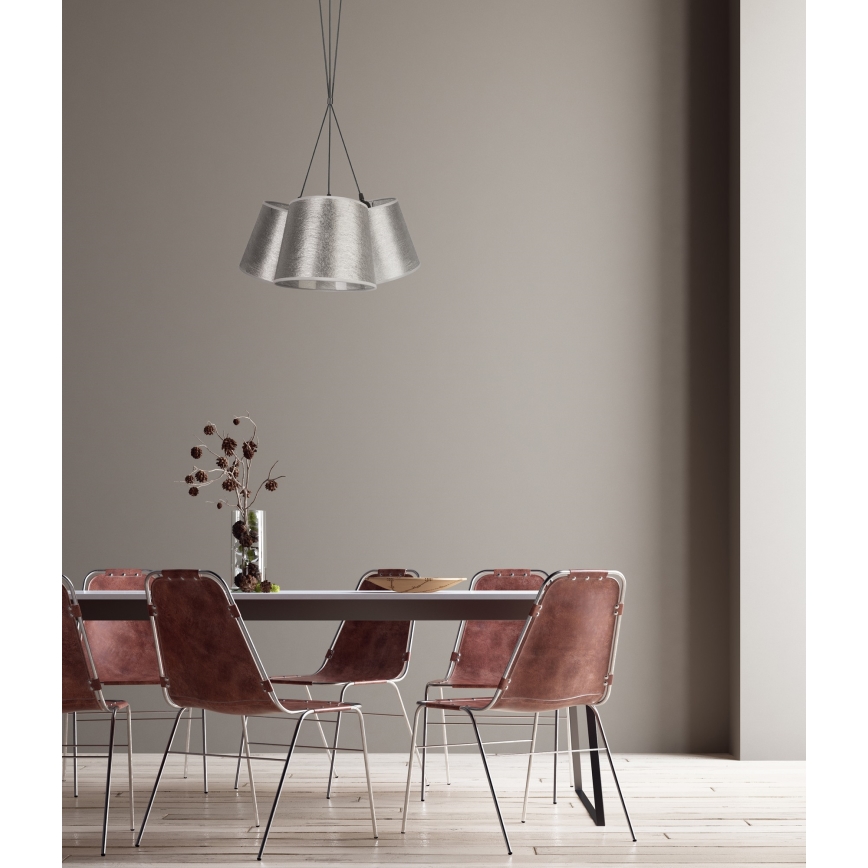 Duolla - Lámpara colgante ROSSA 3xE27/40W/230V plata